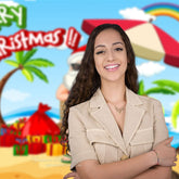 Aperturee - Rainbow Beach Santa Merry Christmas In July Backdrop